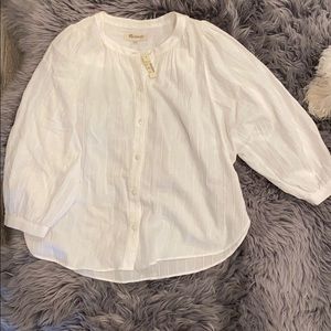 Madewell Shimmer Stripe Peasant Top